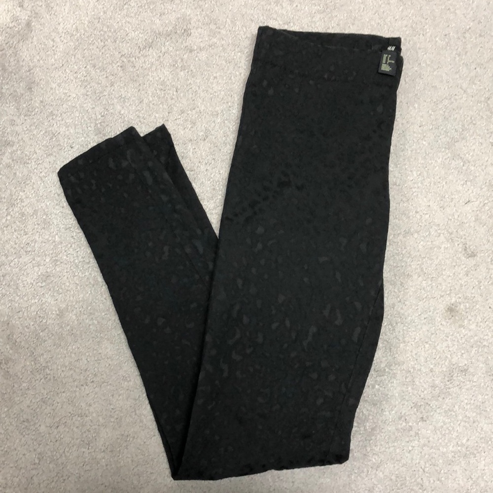 Animal print black skinnies